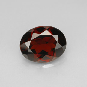 2.98캐럿 천연 딥 레드 파이로프 가넷, 타원형 컷, 10.1×8 mm, VS