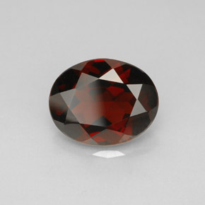 2.98캐럿 천연 딥 레드 파이로프 가넷, 타원형 컷, 10.1×8 mm, VS