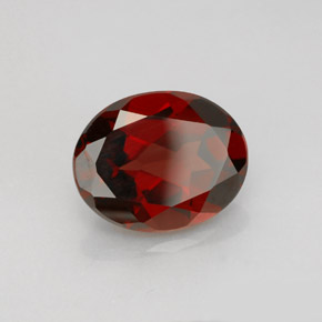 3.01캐럿 천연 딥 레드 파이로프 가넷, 타원형 컷, 10×8.1 mm, VS