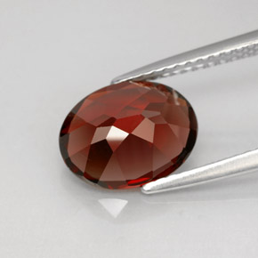 3.01캐럿 천연 딥 레드 파이로프 가넷, 타원형 컷, 10×8.1 mm, VS