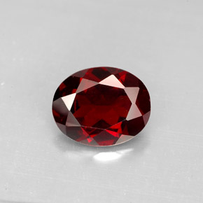 3.09캐럿 천연 딥 레드 파이로프 가넷, 타원형 컷, 10×8.1 mm, VS