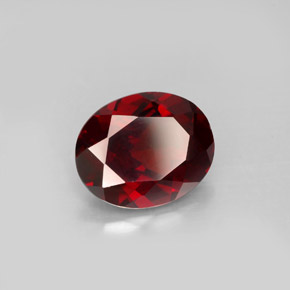 3.09캐럿 천연 딥 레드 파이로프 가넷, 타원형 컷, 10×8.1 mm, VS