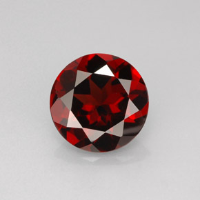 2.92캐럿 천연 딥 레드 파이로프 가넷, 라운드 컷, 9.04 mm, VS