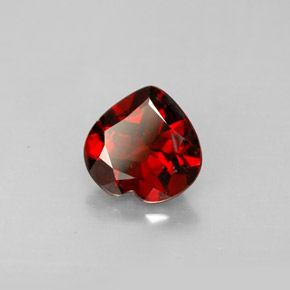 1.32캐럿 천연 딥 레드 파이로프 가넷, 하트 모양, 6.9×6.9 mm, VS