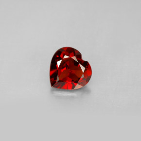 1.31캐럿 천연 레드 파이로프 가넷, 하트 모양, 6.8×6.7 mm, VS