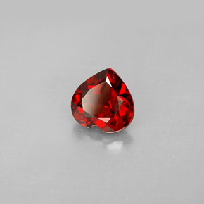 1.31캐럿 천연 레드 파이로프 가넷, 하트 모양, 6.8×6.7 mm, VS