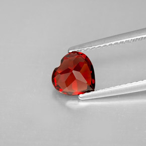 1.31캐럿 천연 레드 파이로프 가넷, 하트 모양, 6.8×6.7 mm, VS