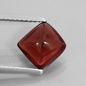 1.95캐럿 천연 딥 레드 파이로프 가넷, 투명한, 7.4×7.3 mm, 투명/반투명