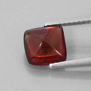 1.95캐럿 천연 딥 레드 파이로프 가넷, 투명한, 7.4×7.3 mm, 투명/반투명