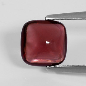 2.02캐럿 천연 딥 레드 파이로프 가넷, 투명한, 7.5×7.4 mm, 투명/반투명
