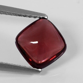 2.02캐럿 천연 딥 레드 파이로프 가넷, 투명한, 7.5×7.4 mm, 투명/반투명