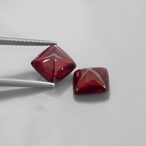 캐럿 천연 레드 파이로프 가넷 보석, 투명한, 7.6×7.6 mm, 투명/반투명
