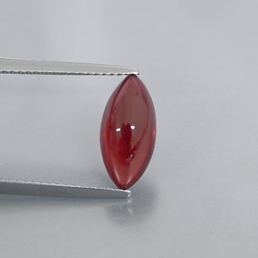 3.08캐럿 천연 레드 파이로프 가넷, 투명한, 12.6×6 mm, 투명/반투명