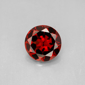 2.93캐럿 천연 딥 레드 파이로프 가넷, 라운드 컷, 9.00 mm, VVS-VS