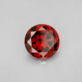 2.93캐럿 천연 딥 레드 파이로프 가넷, 라운드 컷, 9.00 mm, VVS-VS