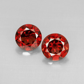 캐럿 천연 딥 레드 파이로프 가넷 보석, 라운드 컷, 8.74 mm, VVS-VS