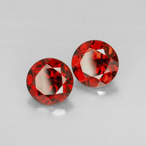 캐럿 천연 딥 레드 파이로프 가넷 보석, 라운드 컷, 8.74 mm, VVS-VS