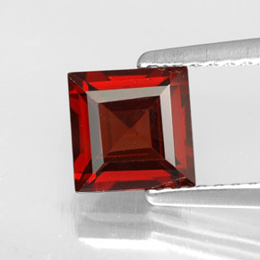 1.28캐럿 천연 딥 레드 파이로프 가넷, 스퀘어, 6×6 mm, VVS-VS