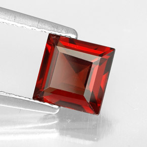 1.28캐럿 천연 딥 레드 파이로프 가넷, 스퀘어, 6×6 mm, VVS-VS