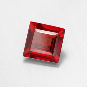 1.03캐럿 천연 레드 파이로프 가넷, 스퀘어, 6×5.9 mm, VVS-VS