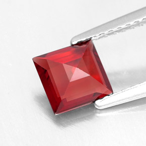 1.03캐럿 천연 레드 파이로프 가넷, 스퀘어, 6×5.9 mm, VVS-VS