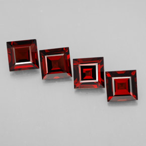 캐럿 천연 딥 레드 파이로프 가넷 보석, 스퀘어, 6.1×6.1 mm, VS
