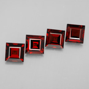 캐럿 천연 딥 레드 파이로프 가넷 보석, 스퀘어, 6.1×6.1 mm, VS
