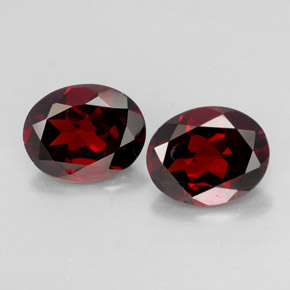 캐럿 천연 딥 레드 파이로프 가넷 보석, 타원형 컷, 10×8 mm, VVS