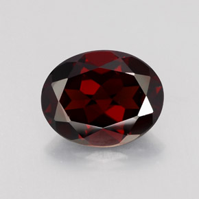2.98캐럿 천연 딥 레드 파이로프 가넷, 타원형 컷, 10.1×8 mm, VVS-VS