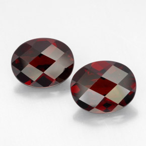 캐럿 천연 딥 레드 파이로프 가넷 보석, 타원형 컷, 10.1×8.1 mm, VVS