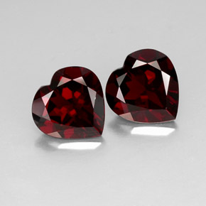 캐럿 천연 딥 레드 파이로프 가넷 보석, 하트 모양, 10.1×10 mm, VVS-VS