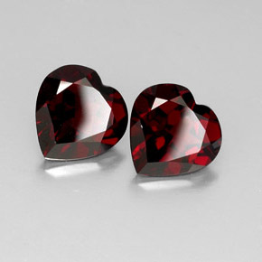 캐럿 천연 딥 레드 파이로프 가넷 보석, 하트 모양, 10.1×10 mm, VVS-VS