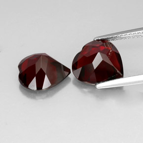 캐럿 천연 딥 레드 파이로프 가넷 보석, 하트 모양, 10.1×10 mm, VVS-VS