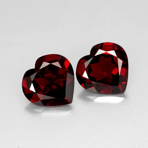 캐럿 천연 딥 레드 파이로프 가넷 보석, 하트 모양, 10.1×9.9 mm, VVS-VS