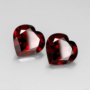 캐럿 천연 딥 레드 파이로프 가넷 보석, 하트 모양, 10.1×9.9 mm, VVS-VS