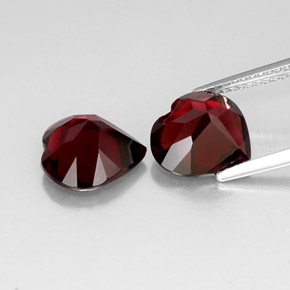 캐럿 천연 딥 레드 파이로프 가넷 보석, 하트 모양, 10.1×9.9 mm, VVS-VS