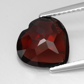 3.51캐럿 천연 딥 레드 파이로프 가넷, 하트 모양, 10.1×9.9 mm, VVS-VS