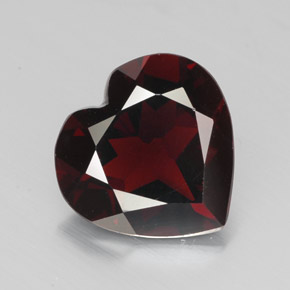 3.08캐럿 천연 딥 레드 파이로프 가넷, 하트 모양, 9.8×9.6 mm, VVS-VS