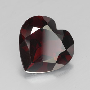 3.08캐럿 천연 딥 레드 파이로프 가넷, 하트 모양, 9.8×9.6 mm, VVS-VS