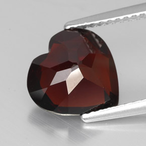 3.08캐럿 천연 딥 레드 파이로프 가넷, 하트 모양, 9.8×9.6 mm, VVS-VS