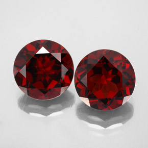 캐럿 천연 딥 레드 파이로프 가넷 보석, 라운드 컷, 9.08 mm, VVS-VS