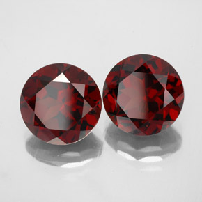 캐럿 천연 딥 레드 파이로프 가넷 보석, 라운드 컷, 9.08 mm, VVS-VS
