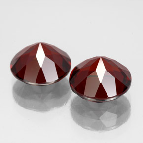 캐럿 천연 딥 레드 파이로프 가넷 보석, 라운드 컷, 9.08 mm, VVS-VS