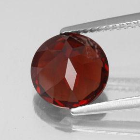 3.49캐럿 천연 딥 레드 파이로프 가넷, 라운드 컷, 9.06 mm, VVS-VS