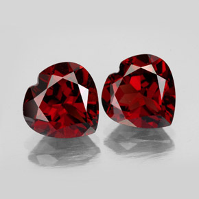 캐럿 천연 딥 레드 파이로프 가넷 보석, 하트 모양, 10.1×10 mm, VVS-VS