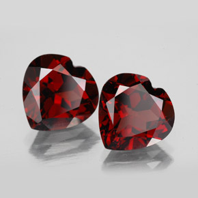 캐럿 천연 딥 레드 파이로프 가넷 보석, 하트 모양, 10.1×10 mm, VVS-VS