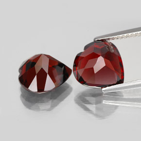 캐럿 천연 딥 레드 파이로프 가넷 보석, 하트 모양, 10.1×10 mm, VVS-VS