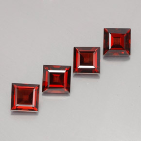 캐럿 천연 딥 레드 파이로프 가넷 보석, 스퀘어, 5.9×5.8 mm, VS