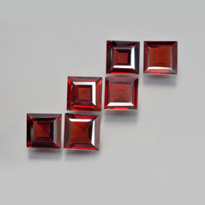 캐럿 천연 딥 레드 파이로프 가넷 보석, 스퀘어, 5.9×5.9 mm, VS