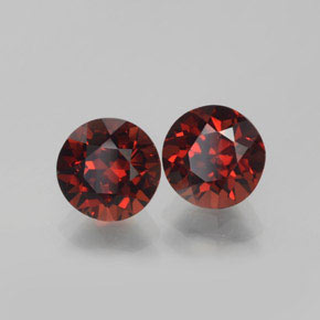 캐럿 천연 딥 레드 파이로프 가넷 보석, 라운드 컷, 6.15 mm, VVS-VS